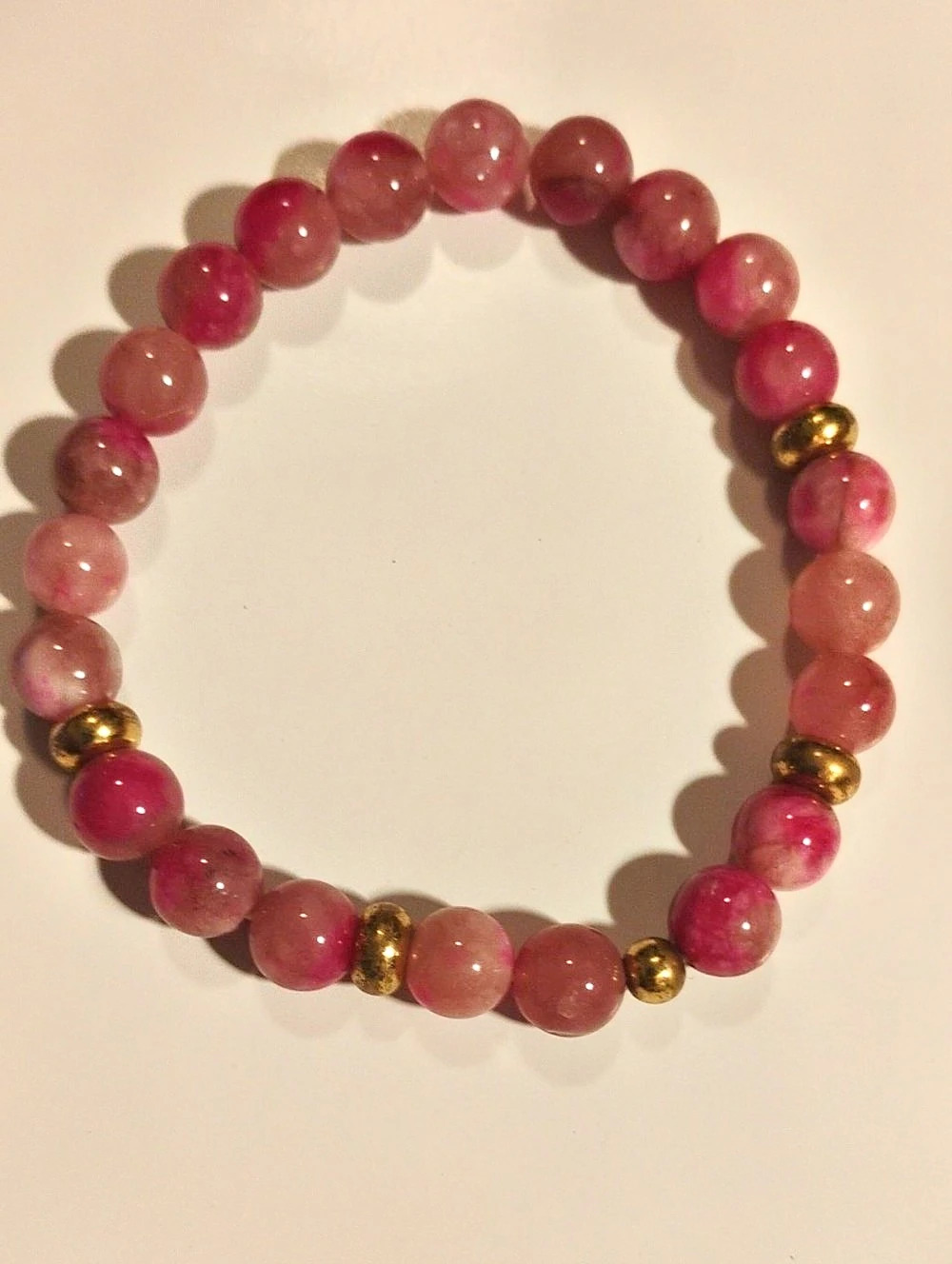 Pink Beaded Stretch Bracelet